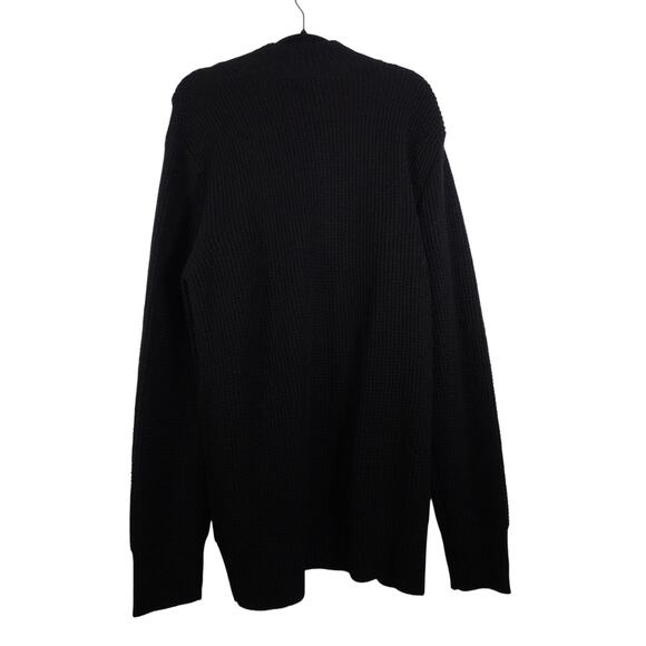 Quince Black Men's Mongolian Cashmere Waffle Quarter Button Size Large $130 1131 - Picture 5 of 7